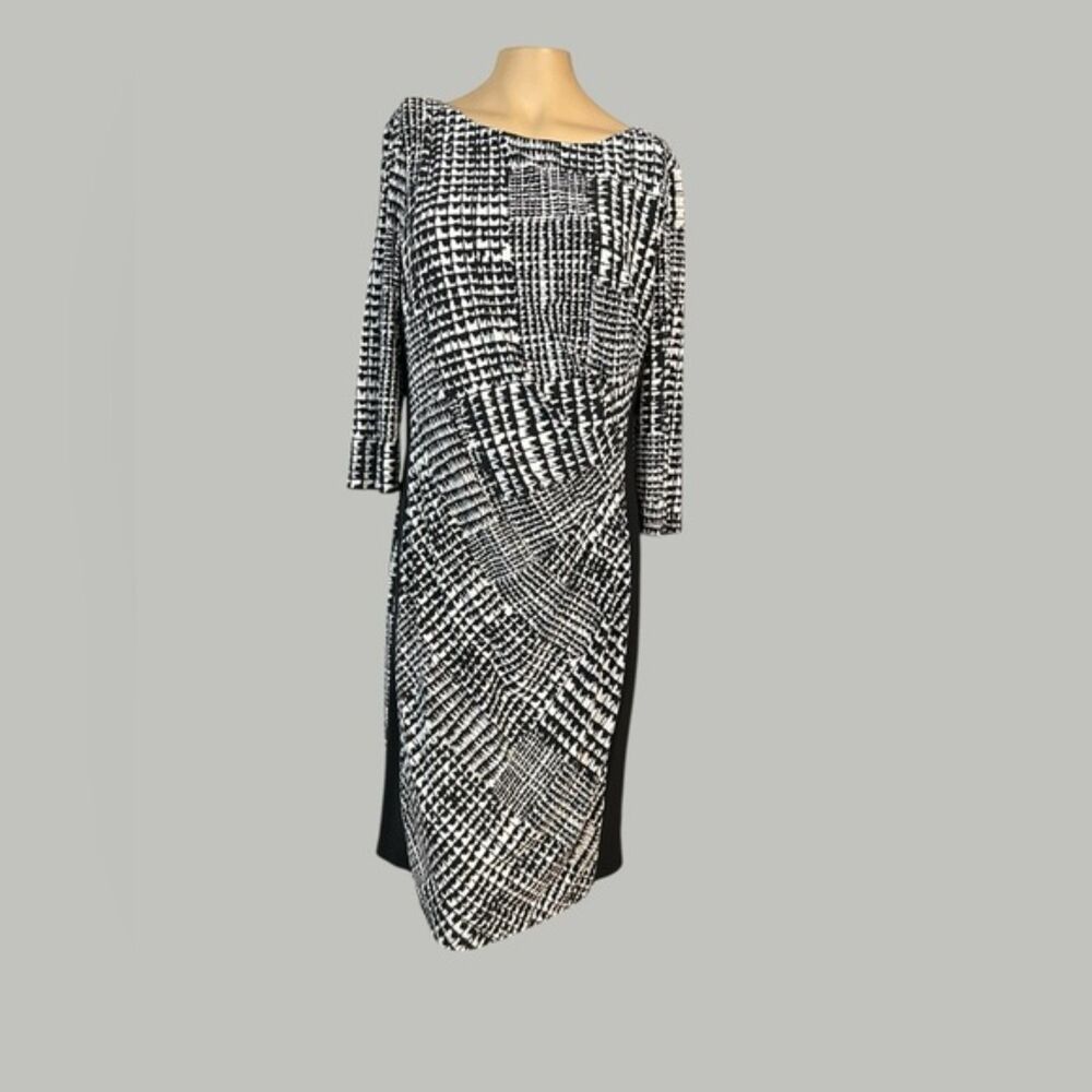 Lauren Ralph Lauren Black & White Printed Dress – Size 14